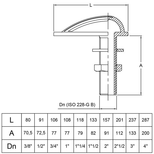 Maestrini Brass Water Intake Scoop (Oval / 2-1/2" BSP)