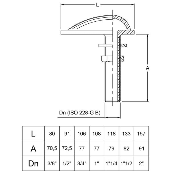 Maestrini Brass Water Intake Scoop (Full Slot / 1/2" BSP)