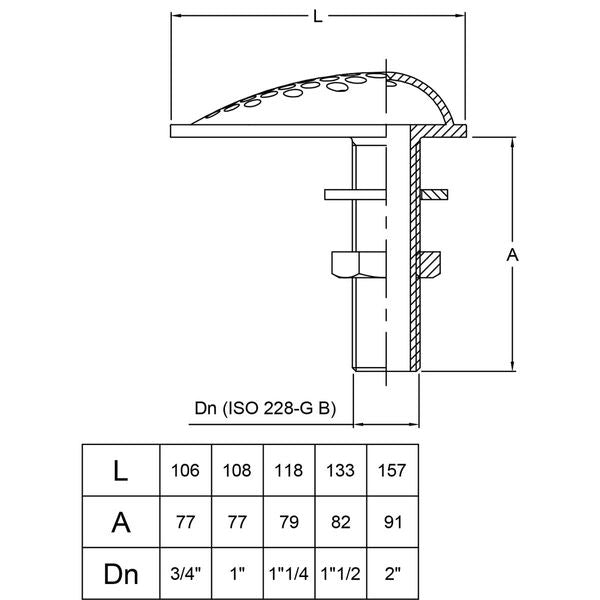 Maestrini DZR Water Intake Scoop (Drilled / 1-1/2" BSP)