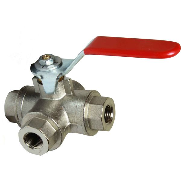 Maestrini Brass Reduced Passage L Port Valve (1/4" BSP)