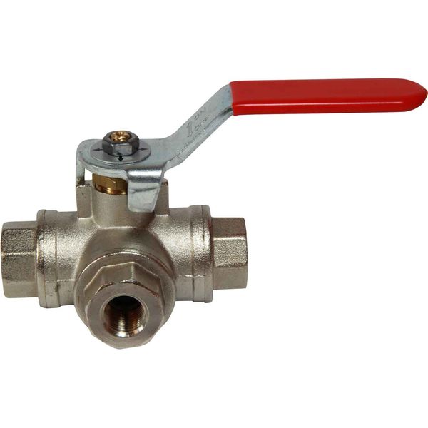 Maestrini Brass Reduced Passage T Port Valve (1/4" BSP)