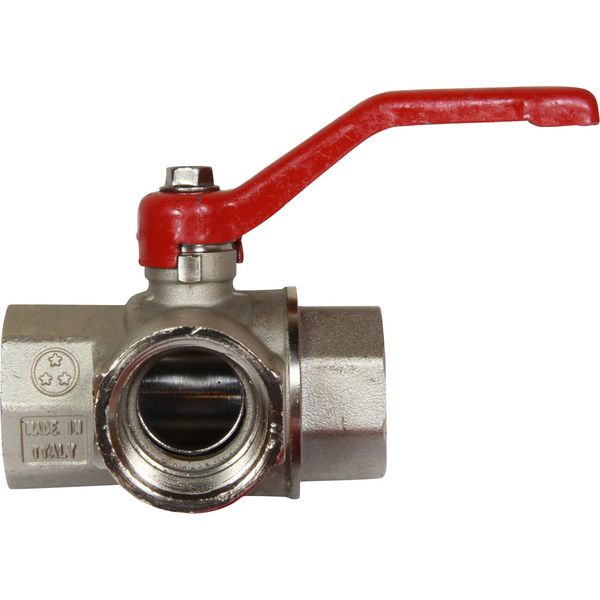 Maestrini Brass Full Bore T Port Valve (1" BSP)