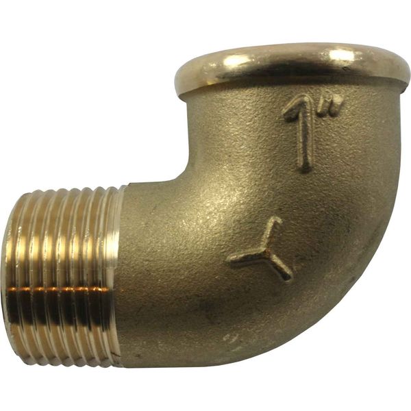 Maestrini Brass Compact 90° Elbow (1" BSPT Male / BSP Female)