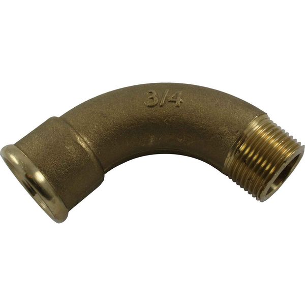 Maestrini Brass Swept 90° Elbow (3/4" BSPT Male/BSP Female)