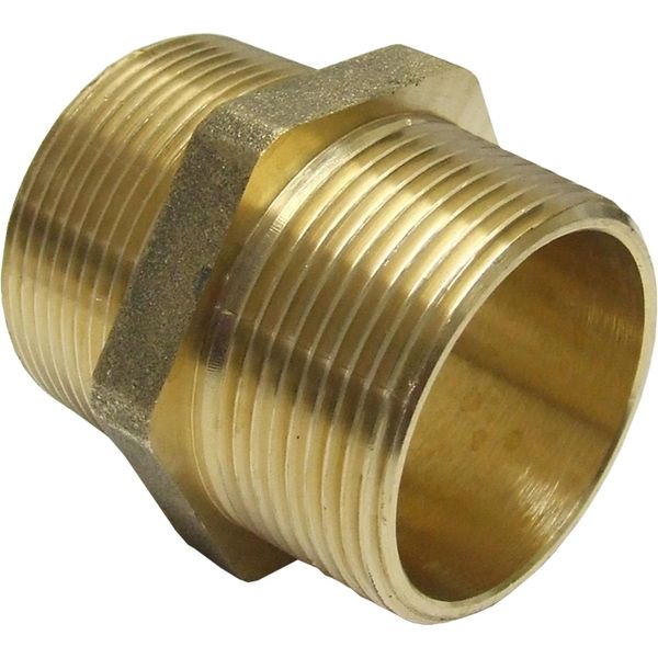 Maestrini Brass Equal Nipple (1-1/2" BSPT Male)