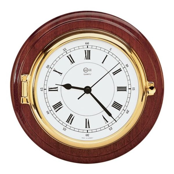 Barigo Clock Brass 150mm Dial with Mahogany Display