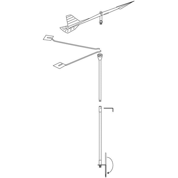 Scout KM-4 3db VHF Fibreglass Antenna 1M & SS Bracket (Windex Ready)