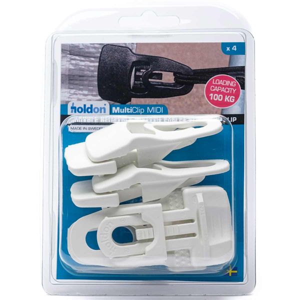 AG Midi Holdon Fabric Clip Pack (4) White