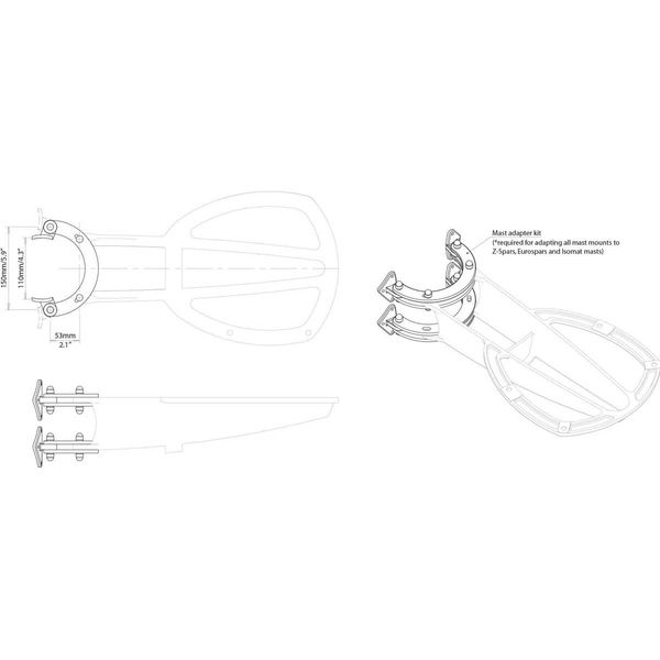 Scanstrut Mast Mount Replacement Foot Pack