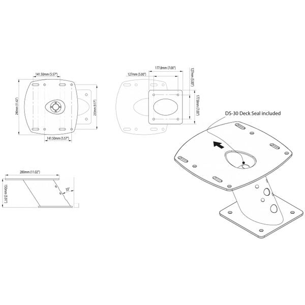 Scanstrut APT-F-150-01 Aluminium PowerTower Mount (Forward / 150mm)