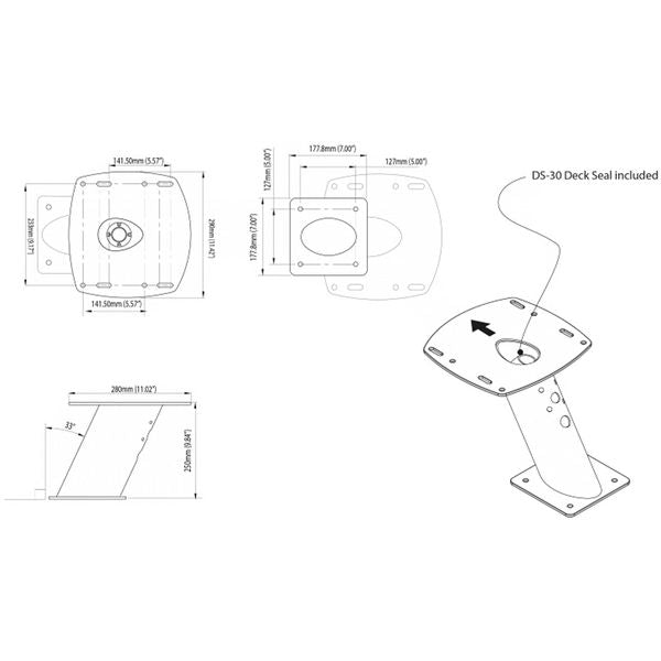 Scanstrut APT-F-250-01 Aluminium PowerTower Mount (Forward / 250mm)