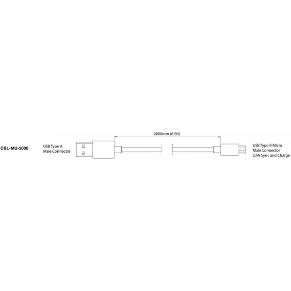 Scanstrut Rokk Charge/Sync Cable USB to Micro USB (2 Metres)