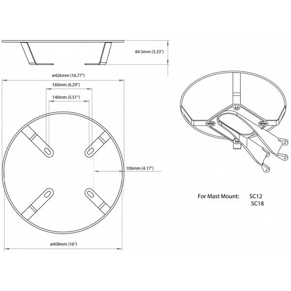 Scanstrut SC24 Radar Guard for Scanstrut SC12/SC18 Mast Mount (Small)