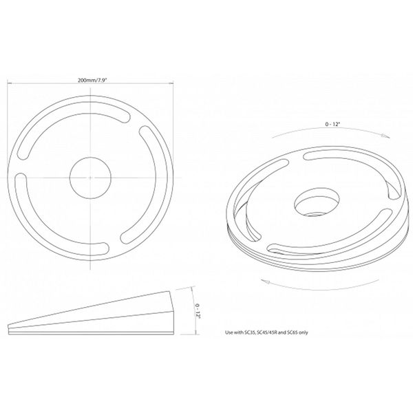 Scanstrut SC50 Adjustable Base Wedge for Satcom Antenna Mount