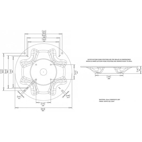 Scanstrut SC65 Satcom Antenna Mount for KVH, Intellian, Camos & Furuno