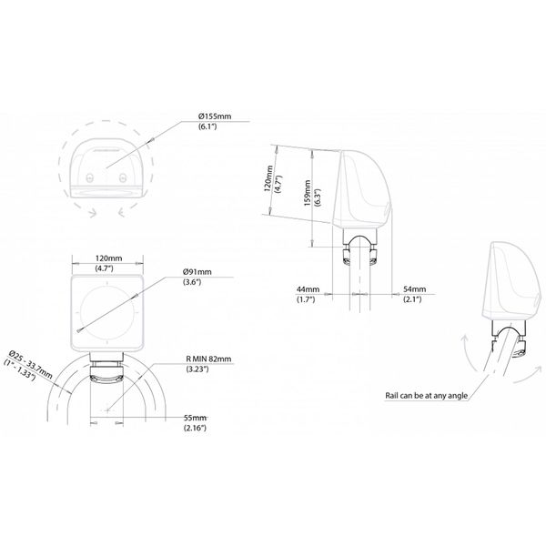 Scanstrut SPR-1I-RM ScanPod Rail Pod for 1 Standard Instrument