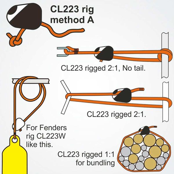 Clamcleat 3-6mm Loop Mini White Nylon