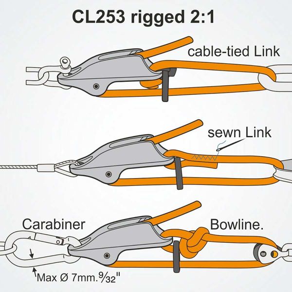 Clamcleat 4-8mm Trapeze / Vang Hard Anodised Grey