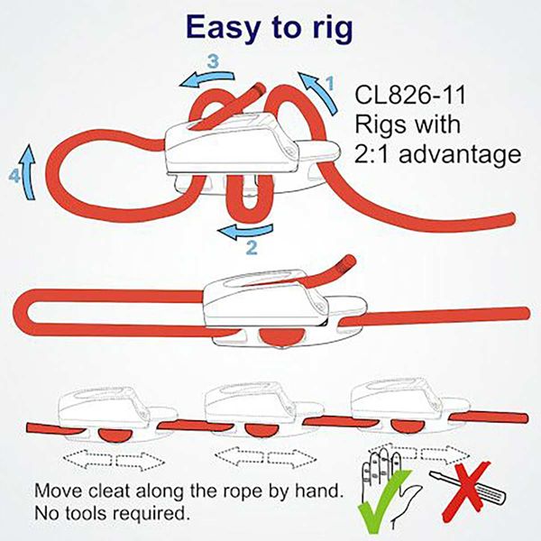 Clamcleat 4-6mm Aero Base with CL211M2