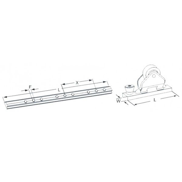 RWO Stainless Steel Track (19mm / 330mm Long)