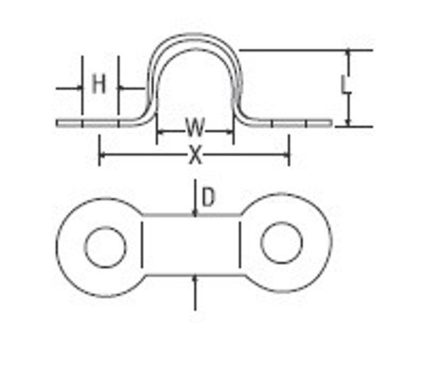 RWO H/D Stainless Steel Deck Clip H:14 x W:16 x D:6mm (x4)