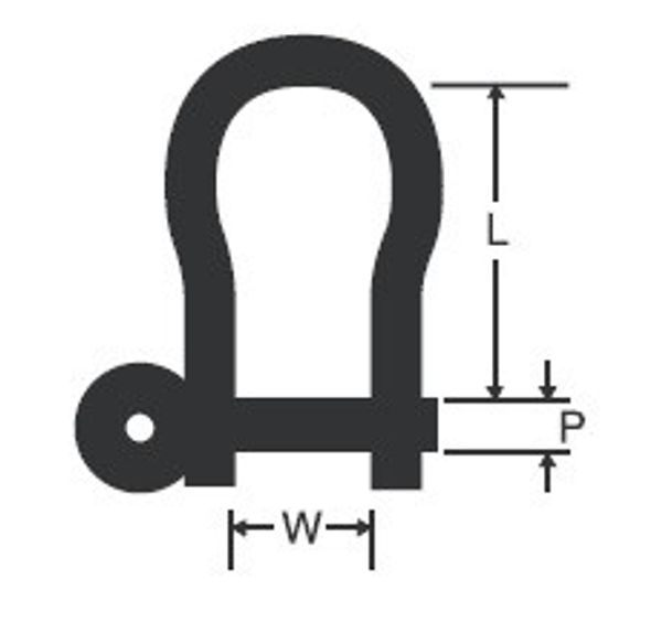 RWO Stainless Steel Screw D Shackle 4P 10W 16L (x4)