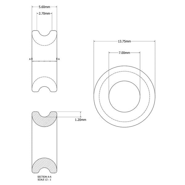 RWO Low Friction High Load Ring 7mm Bore for 3mm Line