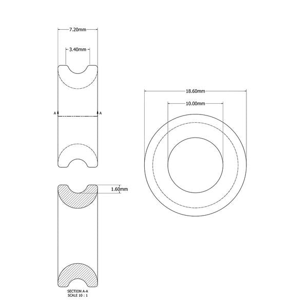 RWO Low Friction High Load Ring 10mm Bore for 4mm Line