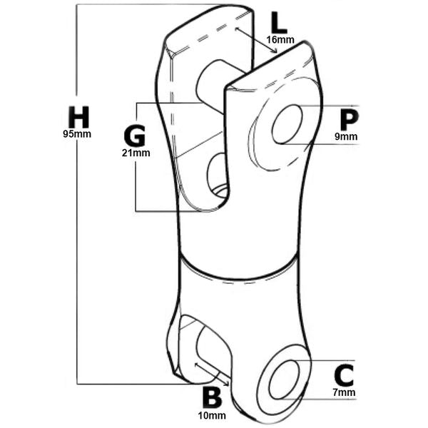 Osculati Stainless Steel Anchor Connector (6-8mm / 95mm Long)