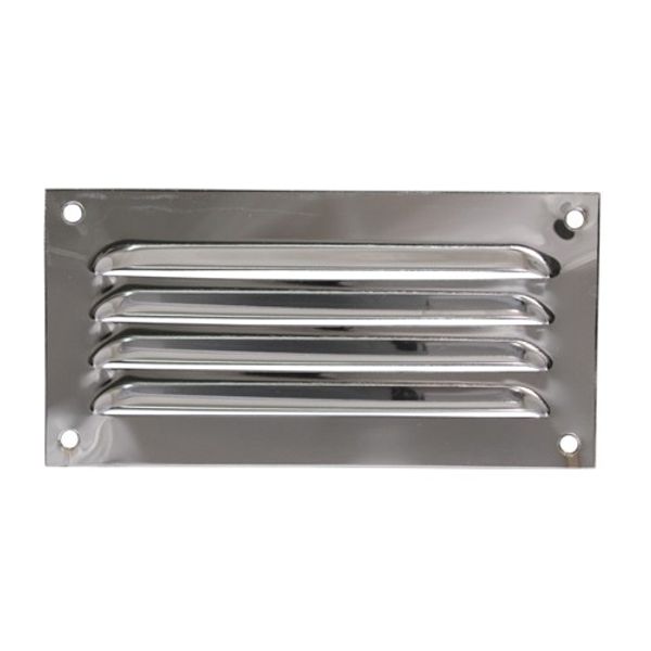 AG Hooded Louvre Vent Chrome 6" x 3"