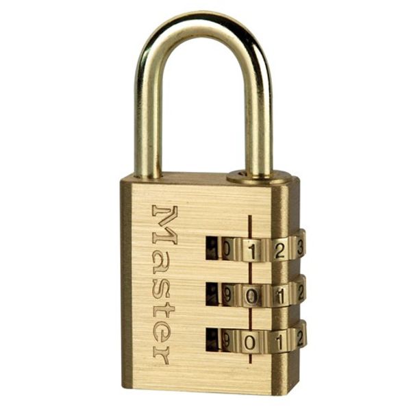 Masterlock Padlock Brass Finish 30mm Combination