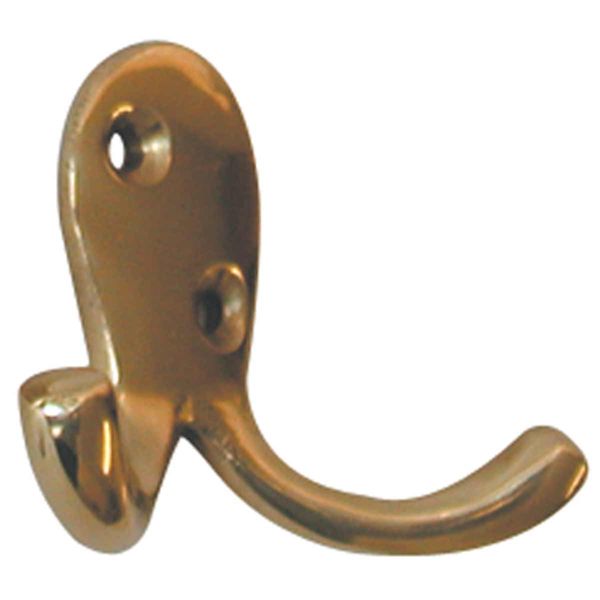 AG Hook Double Robe Brass Packaged