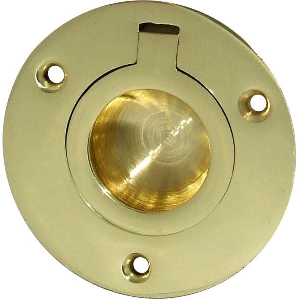 AG Polished + Lacquered Brass Flush Ring 1-3/4" Diameter