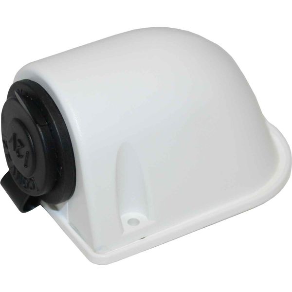 Cigarette Lighter Surface Mount Socket and Cover (White Plastic)