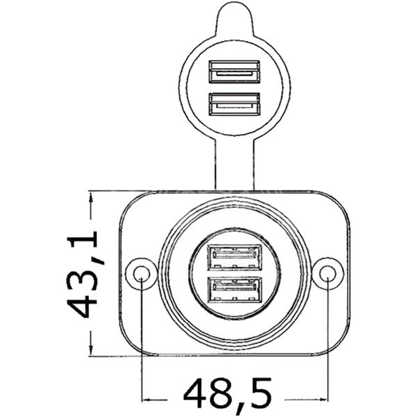 Osculati Double USB Cigarette Lighter Socket