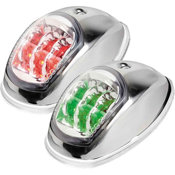 LED Starboard & Port Navigation Lights (Stainless Steel Case / 12V)