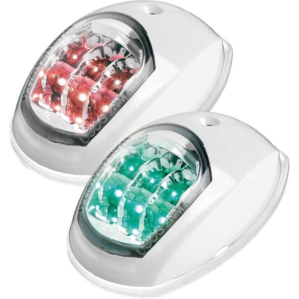 LED Starboard & Port Navigation Lights (White Case / 12V)