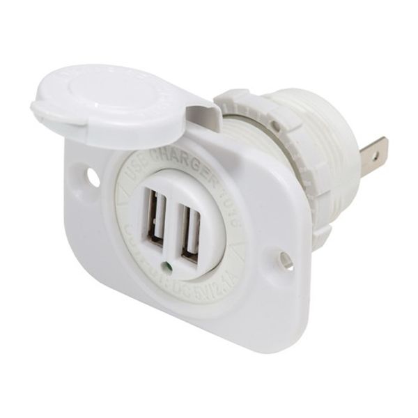 Blue Sea 12V USB Charge Socket White