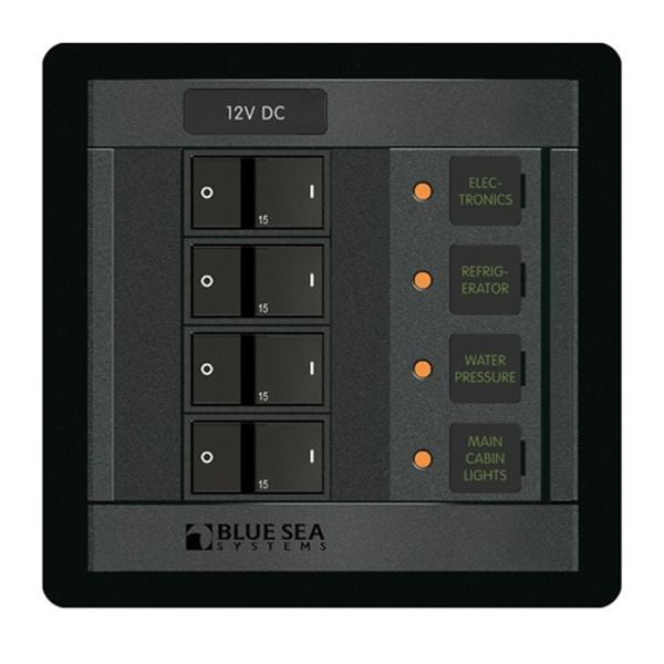 Blue Sea 360 DC Circuit Breaker Panel 4 Position 100A