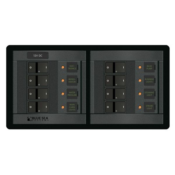 Blue Sea 360 DC Circuit Breaker Panel 8 Position (15A)