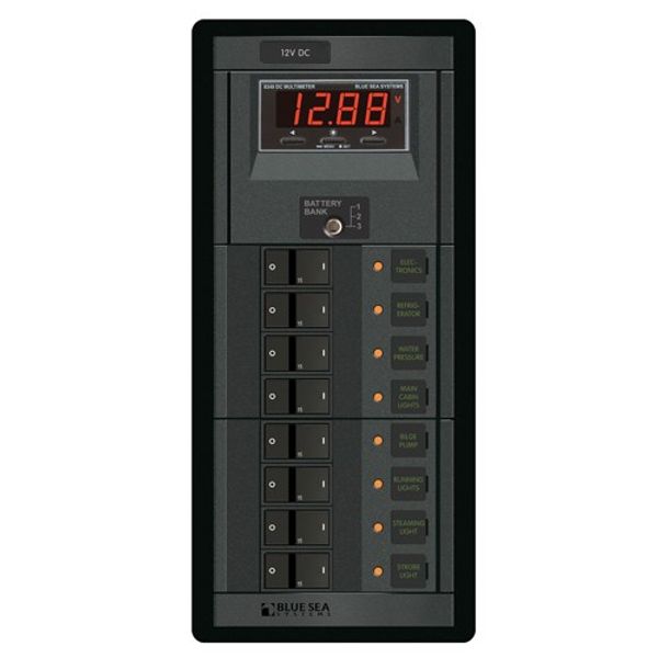 Blue Sea 360 DC Circuit Breaker Panel 8 Position + Meter