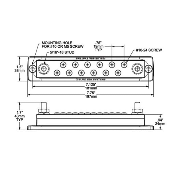 Blue Sea Maxibar 12 x 10-32 Common Bus