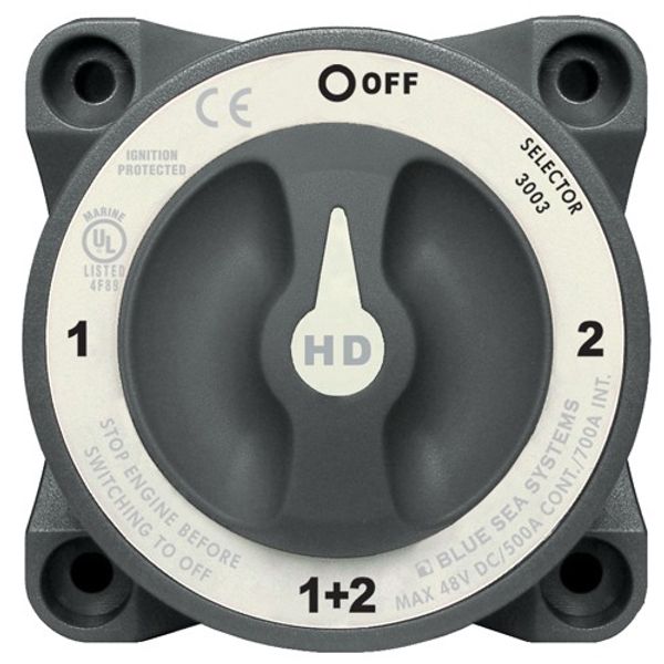 Blue Sea Heavy Duty Battery Switch 4-Way 500A AFD