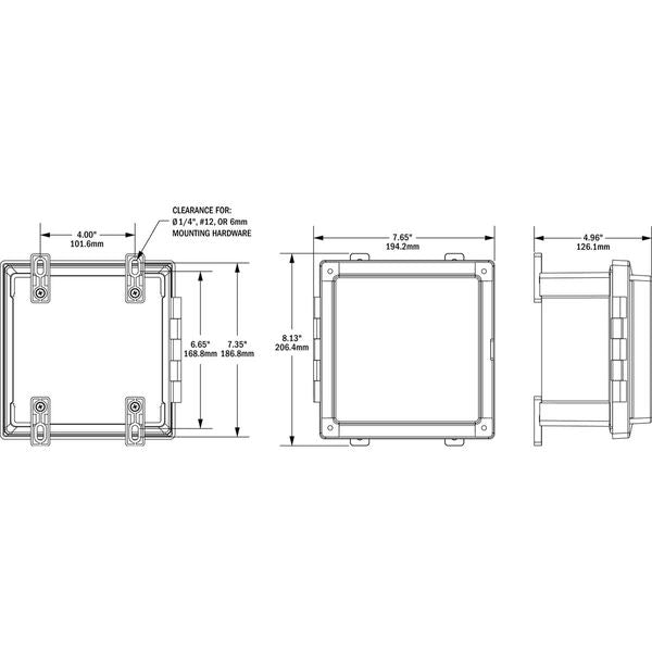 Blue Sea Surface Mount System Panel Enclosure - 6 Circuit Blank