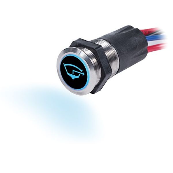 Blue Sea Backlit Push Button Switch SS 15A Off-On Blue/Red