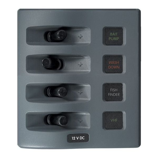 Blue Sea WeatherDeck 4-Position IP67 Waterproof V/H Panel Grey