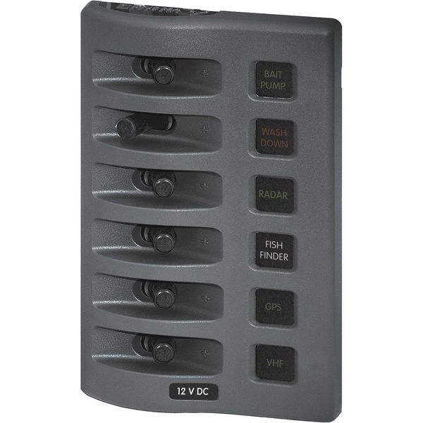 Blue Sea WeatherDeck 6-Position IP67 Waterproof V/H Panel Grey