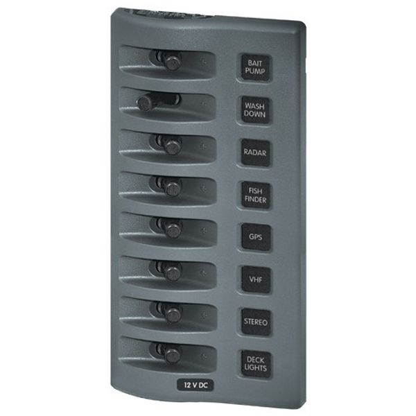 Blue Sea WeatherDeck 8-Position Waterproof Switch Panel (No Fuse/CB)