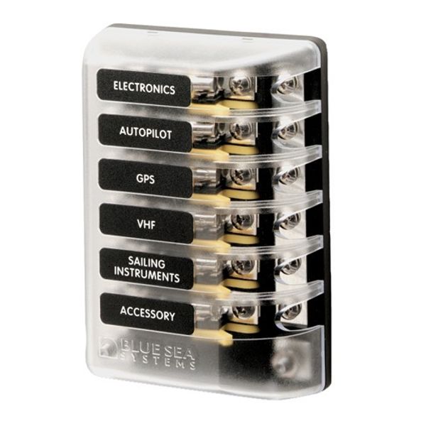 Blue Sea Fuse Block 3AG 6 Circuit+Ground