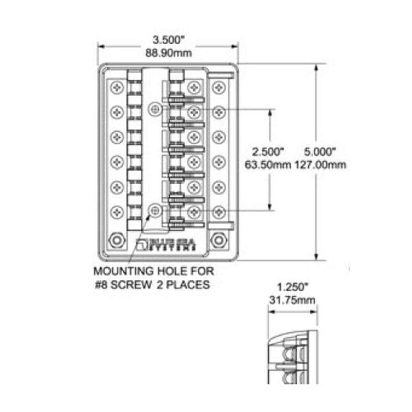 Blue Sea Fuse Block 3AG 6 Circuit+Ground